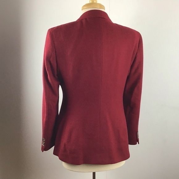 Loro Piana Vintage Red Pietrafesa 100% CamelHair Italy 2 button Blazer Size 12 - Picture 3 of 9